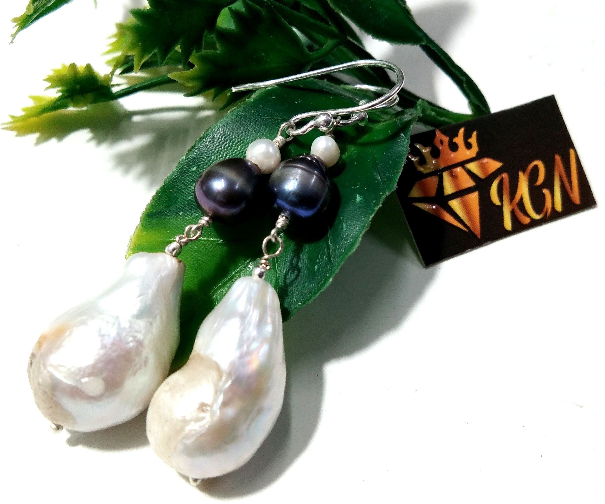 White Natural Baroque Pearl Earring, 925 Sterling Silver Earring, Elegant Pearl Gift, Fine Baroque Pearl Jewelry, Handmade Earring For Women